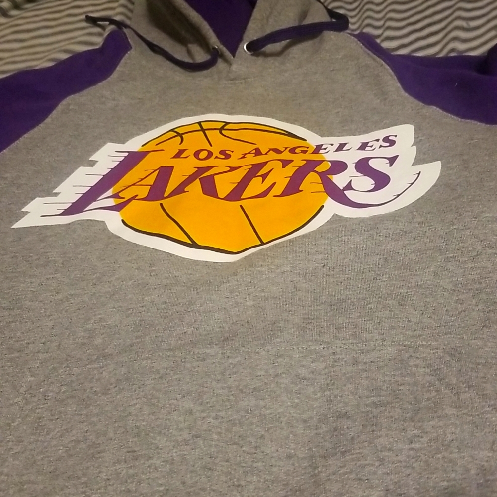 JERZEES NUBLEND L.A. LAKERS 50%COTTON 50%POLYESTER HOODIE EXCELLENT CONDITION